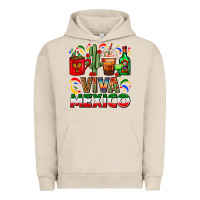 Pigment French Oak Viva Mexico Coffee Cups With Cactus And Tequila Urban Hoodie - FaDigitalArtStudio