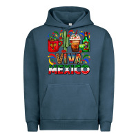 Pigment Midnight Navy Viva Mexico Coffee Cups With Cactus And Tequila Urban Hoodie - FaDigitalArtStudio