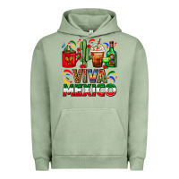 Pigment Oil Green Viva Mexico Coffee Cups With Cactus And Tequila Urban Hoodie - FaDigitalArtStudio