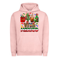 Pigment Salmon Viva Mexico Coffee Cups With Cactus And Tequila Urban Hoodie - FaDigitalArtStudio