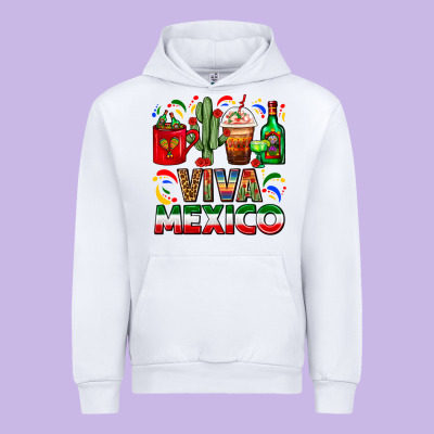 Viva Mexico Coffee Cups With Cactus And Tequila Urban Hoodie Designed By Fadigitalartstudio