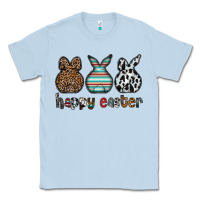 Dusty Blue Happy Easter Classic Tee - CowhideDigitalArt