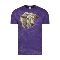 Cloud Purple Charolais Cattle Face Vintage Tee - LillyAllenDesigns