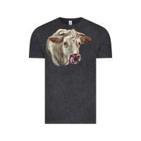 Vintage Black Charolais Cattle Face Vintage Tee - LillyAllenDesigns