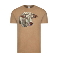 Vintage Coffee Charolais Cattle Face Vintage Tee - LillyAllenDesigns
