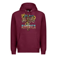 Burgundy She loves Jesus and America too sunflower Premium Hoodie - HowdyJamesFarm