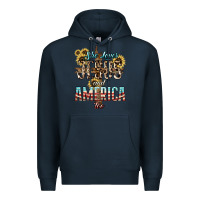 Navy She loves Jesus and America too sunflower Premium Hoodie - HowdyJamesFarm