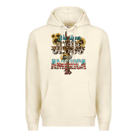 Sandshell She loves Jesus and America too sunflower Premium Hoodie - HowdyJamesFarm