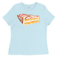 Baby Blue white christmas cake Ladies Tee - FaDigitalArtStudio