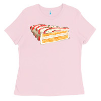 Bubblegum Pink white christmas cake Ladies Tee - FaDigitalArtStudio