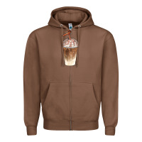 Chestnut iced coffee with cream Zipper Hoodie - BarkalooDesign