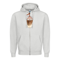 Dove Grey iced coffee with cream Zipper Hoodie - BarkalooDesign