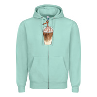 Seafoam iced coffee with cream Zipper Hoodie - BarkalooDesign
