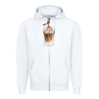 White iced coffee with cream Zipper Hoodie - BarkalooDesign