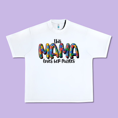 This Mama Loves Her Puzzle Urban Heavy Tee Designed By Maliassmallbusiness
