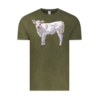 Vintage Olive charolais calf Vintage Tee - LillyAllenDesigns