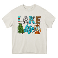 Cream lake life Heavy Core Tee - HRA Design Shop