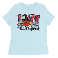 Baby Blue love halloween Ladies Tee - CowhideDigitalArt