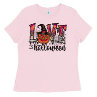 Bubblegum Pink love halloween Ladies Tee - CowhideDigitalArt
