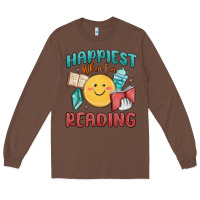 Chestnut happiest when i'm reading Long Sleeve Tee - MaliasSmallBusiness