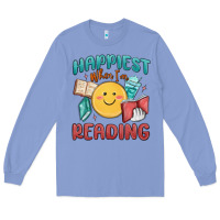 Colony Blue happiest when i'm reading Long Sleeve Tee - MaliasSmallBusiness