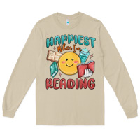 Mushroom happiest when i'm reading Long Sleeve Tee - MaliasSmallBusiness