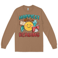 Toasted Coconut happiest when i'm reading Long Sleeve Tee - MaliasSmallBusiness