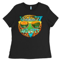 Black sunshine & lakewater Ladies Tee - JahusDesignShop
