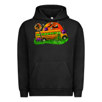 Pigment Black Halloween School Bus Urban Hoodie - FaDigitalArtStudio