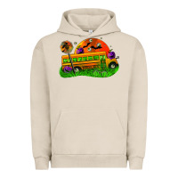 Pigment French Oak Halloween School Bus Urban Hoodie - FaDigitalArtStudio
