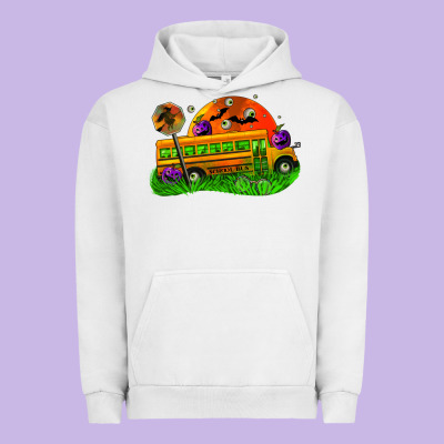 Halloween School Bus Urban Hoodie Designed By Fadigitalartstudio
