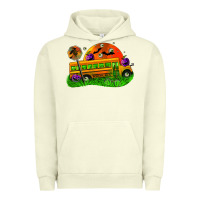 Pigment Pistachio Halloween School Bus Urban Hoodie - FaDigitalArtStudio