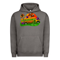 Pigment Tornado Halloween School Bus Urban Hoodie - FaDigitalArtStudio