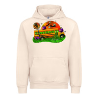 Sandshell Halloween School Bus Urban Hoodie - FaDigitalArtStudio