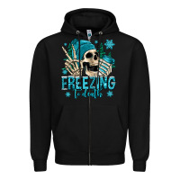 Black freezing to death winter skull Zipper Hoodie - Jasminsmagicworld