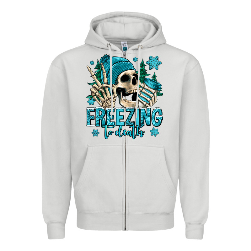 Freezing To Death Winter Skull Zipper Hoodie by Jasminsmagicworld | Teevron