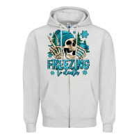 Dove Grey freezing to death winter skull Zipper Hoodie - Jasminsmagicworld