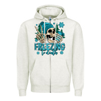 Oatmeal Heather freezing to death winter skull Zipper Hoodie - Jasminsmagicworld
