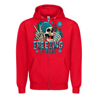 Red freezing to death winter skull Zipper Hoodie - Jasminsmagicworld