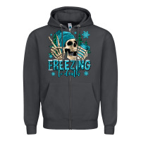 Smoke freezing to death winter skull Zipper Hoodie - Jasminsmagicworld