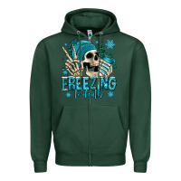 Sports Green freezing to death winter skull Zipper Hoodie - Jasminsmagicworld
