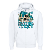 White freezing to death winter skull Zipper Hoodie - Jasminsmagicworld
