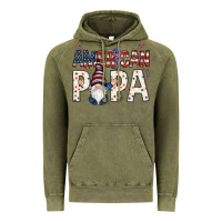 Vintage Olive american papa with gnome Vintage Hoodie - NancyCooperArtShop