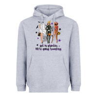 Heather Grey Get in ghoulies were going haunting Heavyweight Hoodie - NancyCooperArtShop