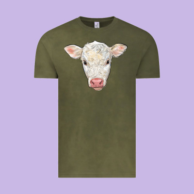 Charolais Calf Face Vintage Tee Designed By Lillyallendesigns