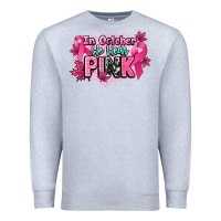 Heather Grey In October we wear pink Cancer Awareness Premium Sweatshirt - HowdyJamesFarm