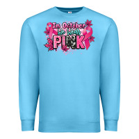 Ocean Blue In October we wear pink Cancer Awareness Premium Sweatshirt - HowdyJamesFarm