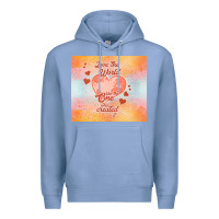 Colony Blue love the world like the one Premium Hoodie - TumblerDesignByShophia