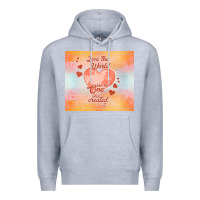 Heather Grey love the world like the one Premium Hoodie - TumblerDesignByShophia