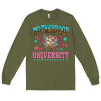 Army Green motherhood university with coffee Long Sleeve Tee - NancyCooperArtShop